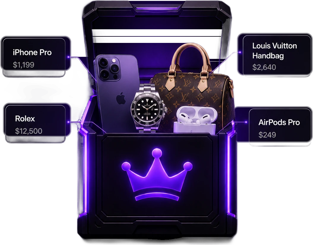 KRUNA box opened, revealing the prizes
